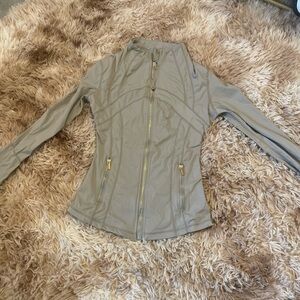 Women's Lululemon Tan Jacket with Gold Accents